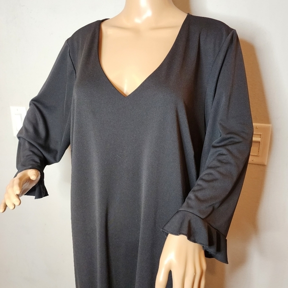 Lane Bryant Stretch Ruffle Trim Black Maxi Dress Size 18/20 2X - Picture 6 of 15